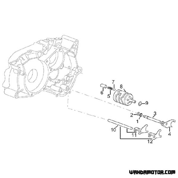 #12 AM6 gear shift fork 2. / 4.-3